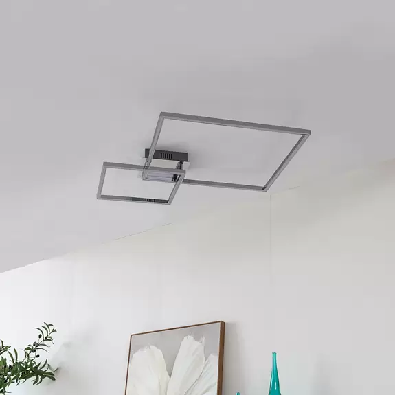 Lampenwelt Lindby LED-Deckenleuchte Panja, 67 cm, chromfarben, Eisen Vierteljährliche Förderung