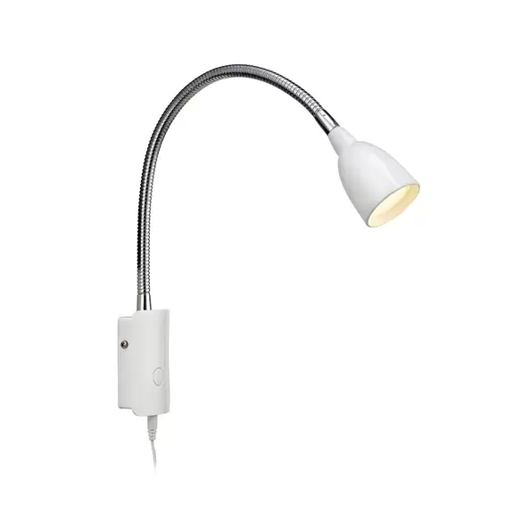 Lampenwelt LED-Wandlampe Tulip mit Kabel und Stecker, weiß Limitierter Zeitrabatt