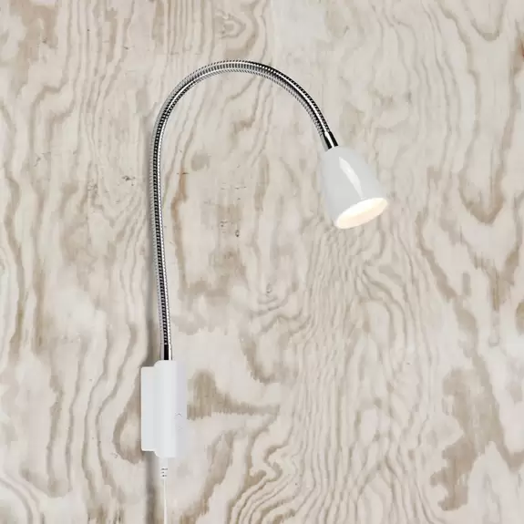 Lampenwelt LED-Wandlampe Tulip mit Kabel und Stecker, weiß Limitierter Zeitrabatt