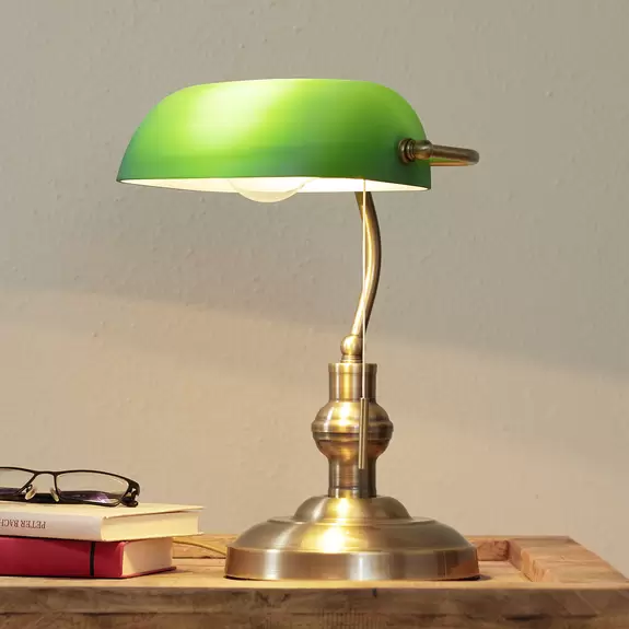Lampenwelt Milenka - Schreibtischlampe mit grünem Schirm Preisnachlass