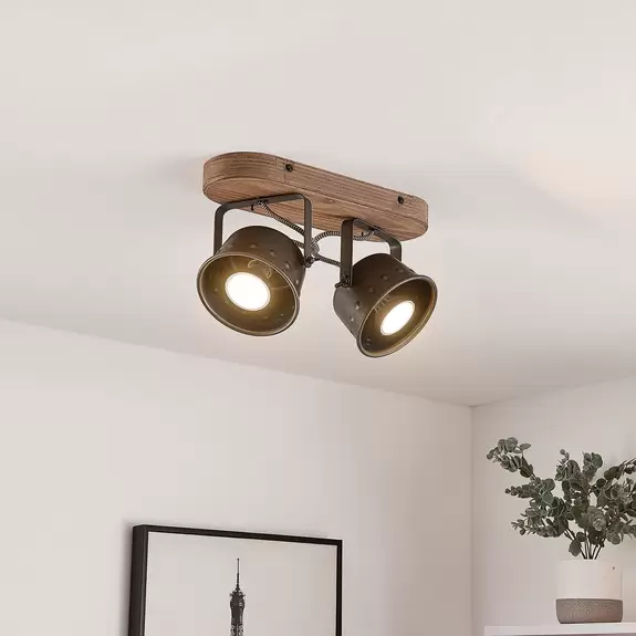 Lampenwelt Lindby Rubinjo Deckenstrahler, zweiflammig lang Weihnachtsangebot