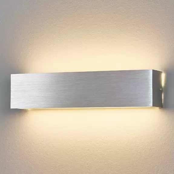 Lampenwelt Alufarbene LED-Wandleuchte Ranik Osterangebot