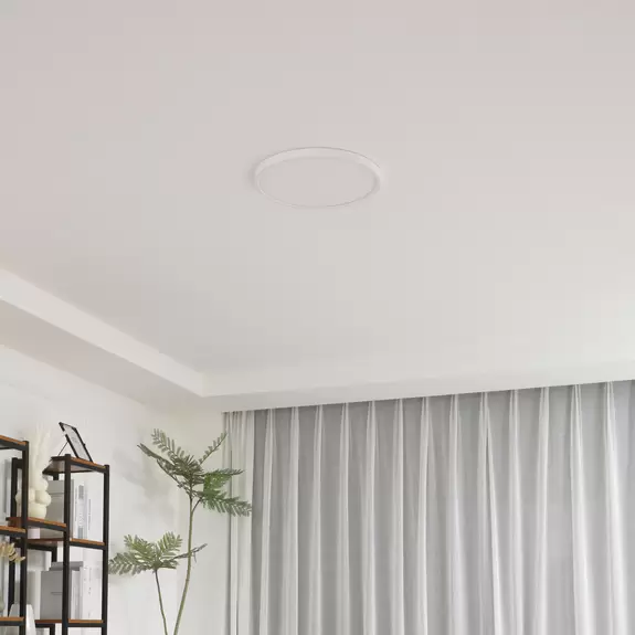 Lampenwelt Lindby LED-Deckenleuchte Deika, 30 cm, weiß, Kunststoff, CCT Neueste Mode