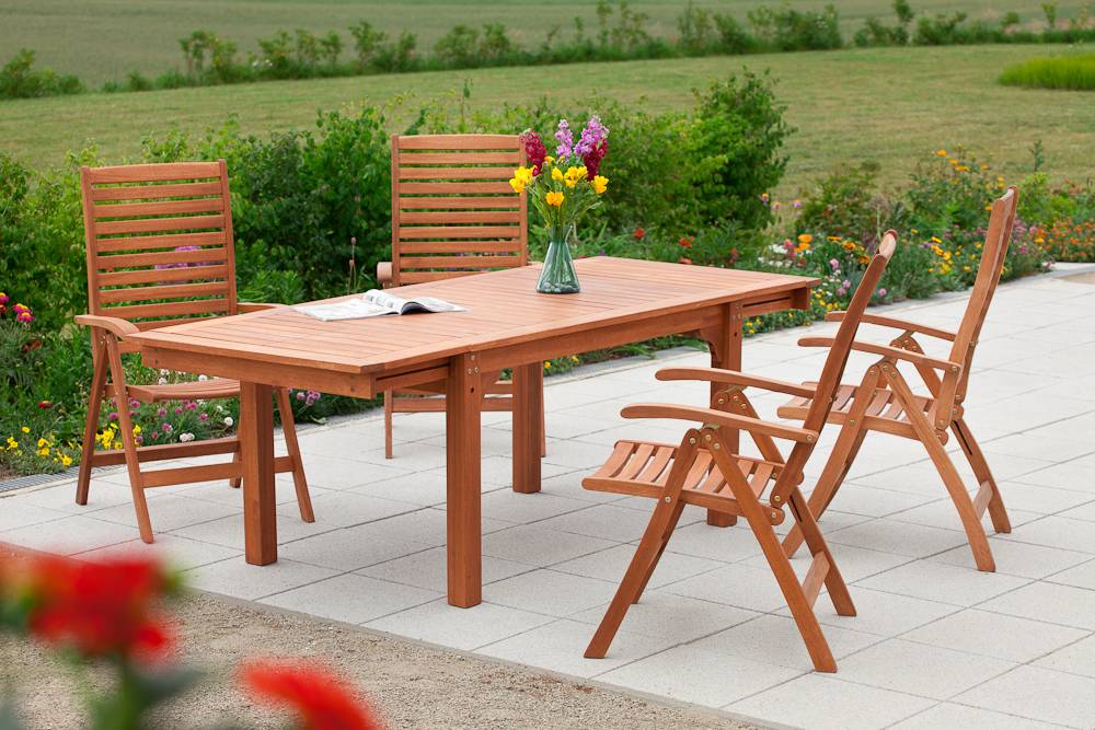 Merxx La Plata Set 5tlg. Seitenausziehtisch 150/185/220 x 90 cm Letzte 3 Tage