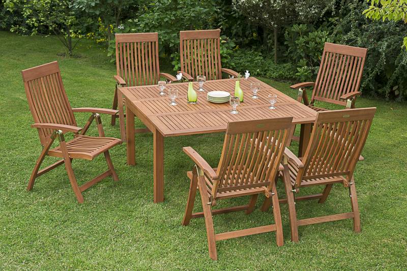 Merxx Comodoro Set 7tlg. Ausziehtisch 100/150 x 150 cm Schlussverkauf