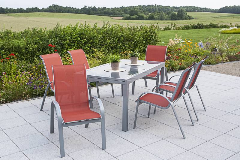 Merxx Amalfi Set 7tlg. Ausziehtisch 160/200 x 90 cm