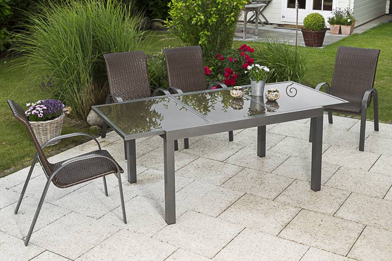 Merxx Varese Set 5tlg. Ausziehtisch 120/180 x 90 cm Neuheiten