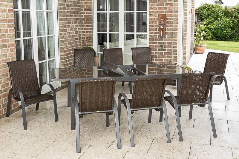 Merxx Varese Set 9tlg. Ausziehtisch 180/240 x 100 cm 2025