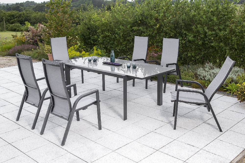 Merxx San Remo Set 7tlg. Ausziehtisch 160/220 x 104 cm Clearance-Verkauf