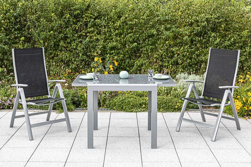 Merxx Carrara Set 3tlg. Balkonausziehtisch 80/120 x 70 cm Kostenloser Versand international