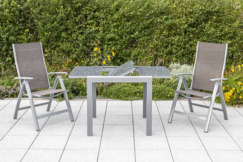 Merxx Carrara Set 3tlg. Balkonausziehtisch 80/120 x 70 cm Fabrikladen