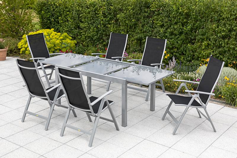 Merxx Carrara Set 7tlg.Semi-Ausziehtisch 150/220 x 90 cm Speichern exportieren