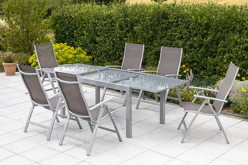 Merxx Carrara Set 7tlg.Semi-Ausziehtisch 150/220 x 90 cm 50% Rabatt für begrenzte Zeit