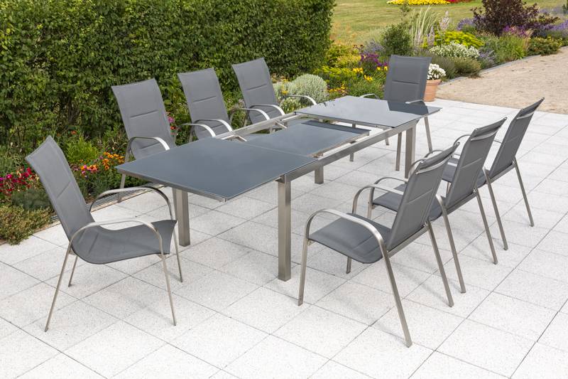 Merxx Lucca Set 9tlg. Ausziehtisch 180/240 x 100 cm Fabrikverkauf