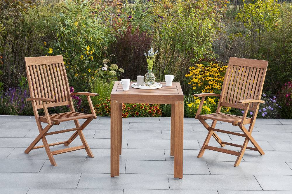Merxx Comodoro Set 3tlg. mit Balkon-Ausziehtisch 65/130 x 77 cm