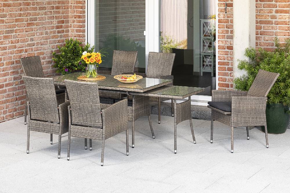 Merxx Sevilla Set 13tlg. Ausziehtisch 150/250 x 80 cm Kostenlose Rückgabe