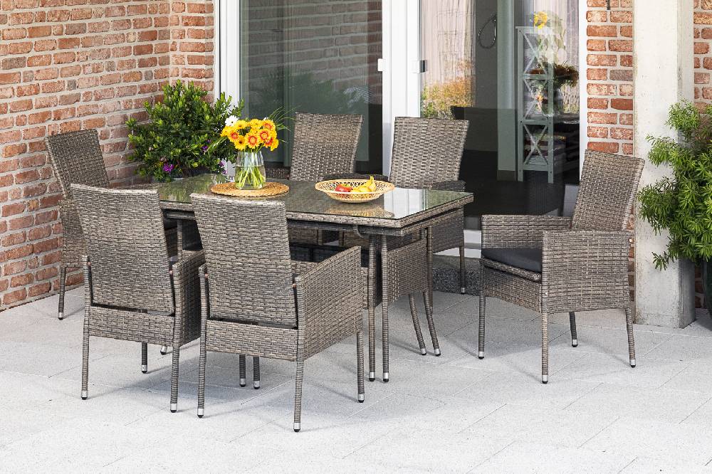 Merxx Sevilla Set 13tlg. Ausziehtisch 150/250 x 80 cm Kostenlose Rückgabe