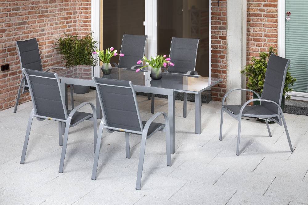 Merxx Amalfi Set 7tlg. Semi-Ausziehtisch 180/250 x 100 cm Exklusivangebot