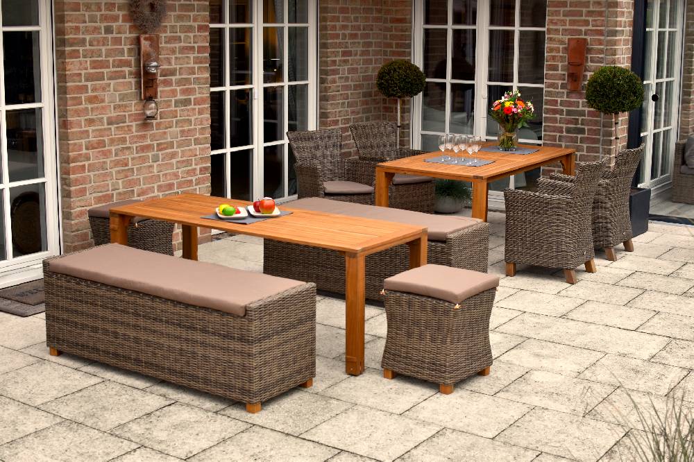 Merxx Toskana Set 9tlg. Flex-Ausziehtisch 185/370 x 90 cm Top Angebot