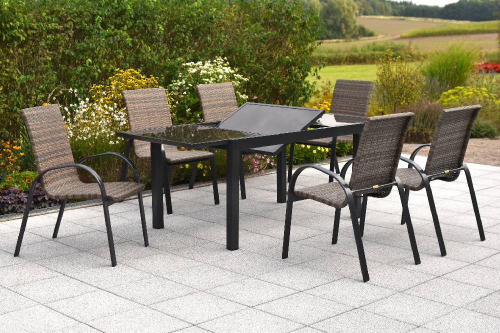 Merxx Varese Set 7tlg. Semi-Ausziehtisch 140/200 x 90 cm Saisonale Angebote