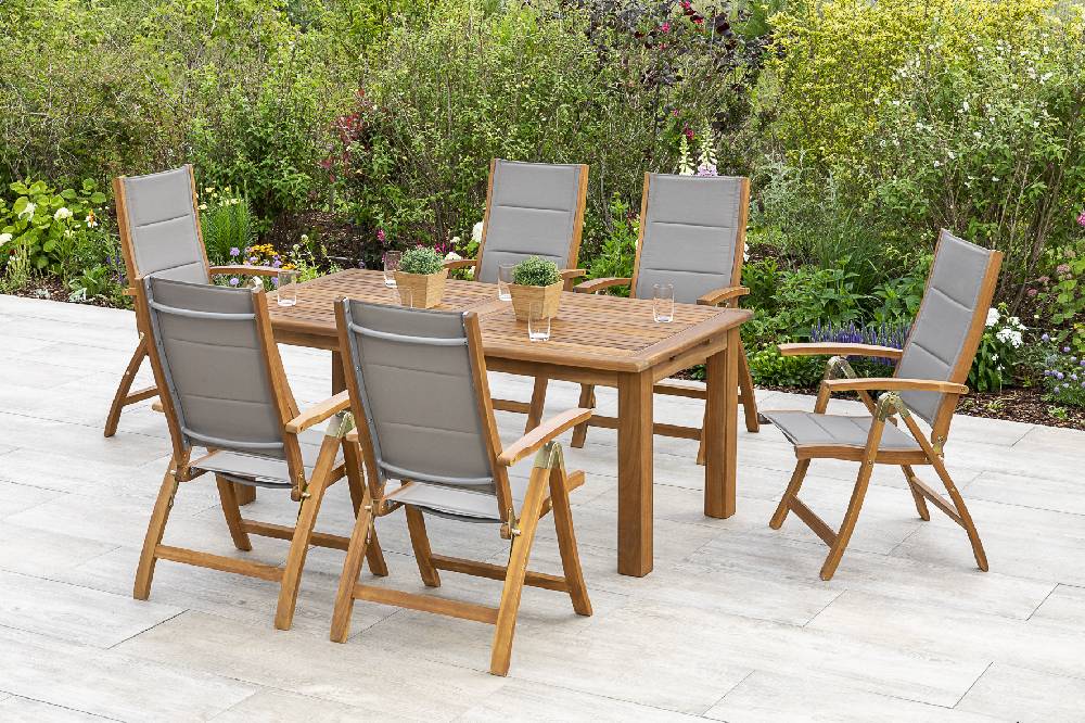 Merxx Acapulco Set 7tlg. Doppelausziehtisch 180/260 x 100 cm Osterangebot