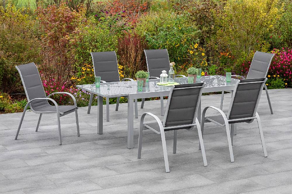 Merxx Amalfi di lusso Set 7tlg. Semi-Ausziehtisch 200/300 x 100 cm 50% Rabatt für begrenzte Zeit