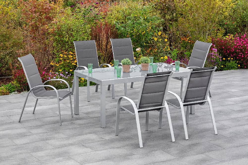 Merxx Amalfi di lusso Set 7tlg. Semi-Ausziehtisch 200/300 x 100 cm 50% Rabatt für begrenzte Zeit