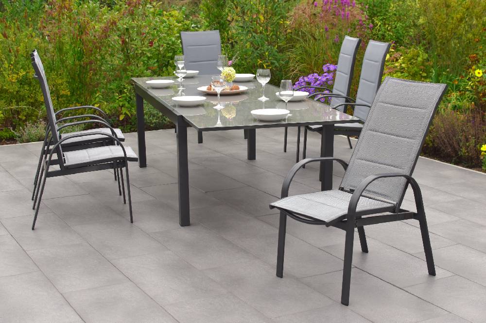 Merxx Marini Set 7tlg. Semi-Ausziehtisch 180/250 x 100 cm