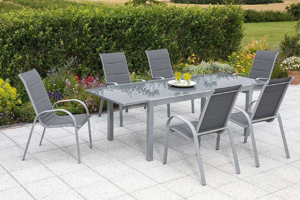 Merxx Amalfi Set 7tlg. Semi-Ausziehtisch 180/250 x 99 cm Wochenangebot