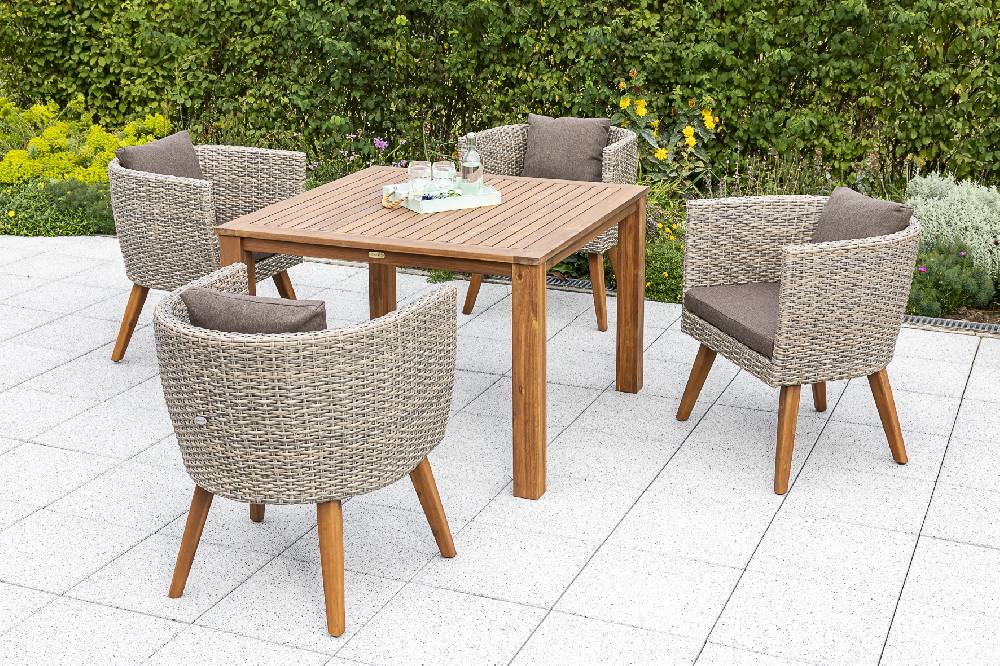 Merxx Imperia Set 5tlg. Tisch 110 x 110 cm