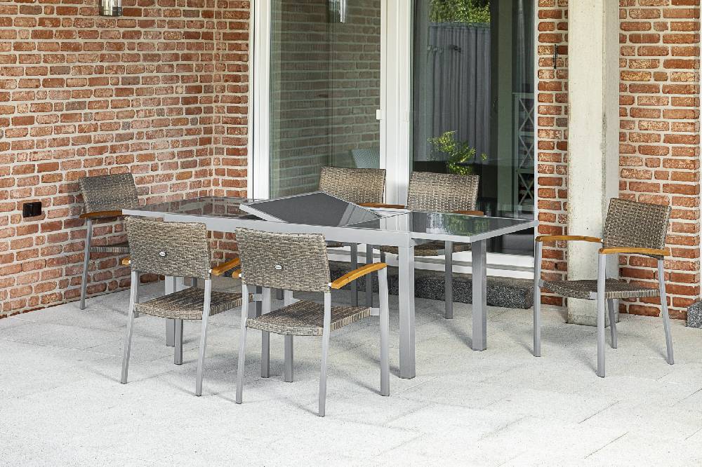 Merxx Silano Set 7tlg. Ausziehtisch 160/220 x 90 cm Riesige Rabatte