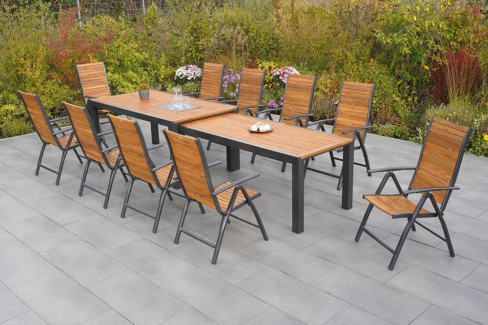 Merxx Santorin Set 11tlg. Flex-Ausziehtisch 180/300 x 1000 cm Rabatte dieses Monats