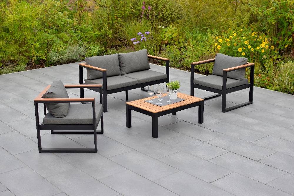 Merxx Mykonos Set 4tlg. Tisch 90 x 60 cm Bank 2-sitzig Riesige Rabatte