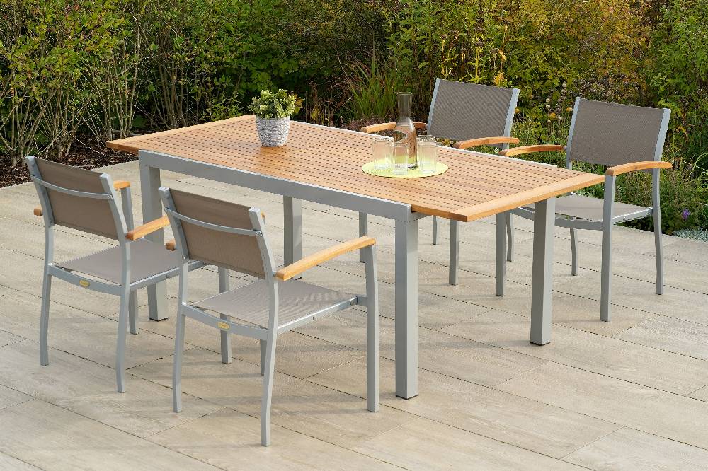 Merxx Naxos Set 5tlg. Ausziehtisch 150/200 x 90 cm Limitierter Zeitrabatt