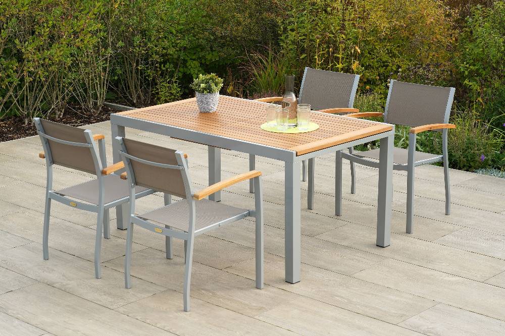 Merxx Naxos Set 5tlg. Ausziehtisch 150/200 x 90 cm Limitierter Zeitrabatt