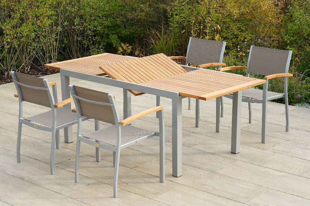 Merxx Naxos Set 5tlg. Ausziehtisch 150/200 x 90 cm Limitierter Zeitrabatt