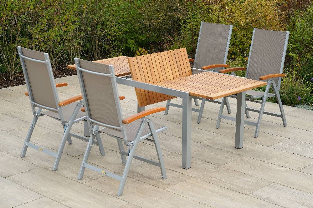 Merxx Naxos Set 5tlg. Ausziehtisch 150/200 x 90 cm Fabrikpreis
