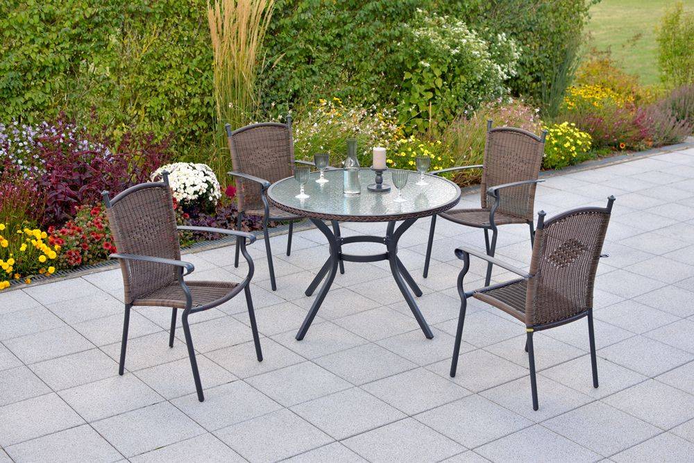 Merxx Roma Set 5tlg. Tisch rund ø 100 cm Jubiläumsangebot