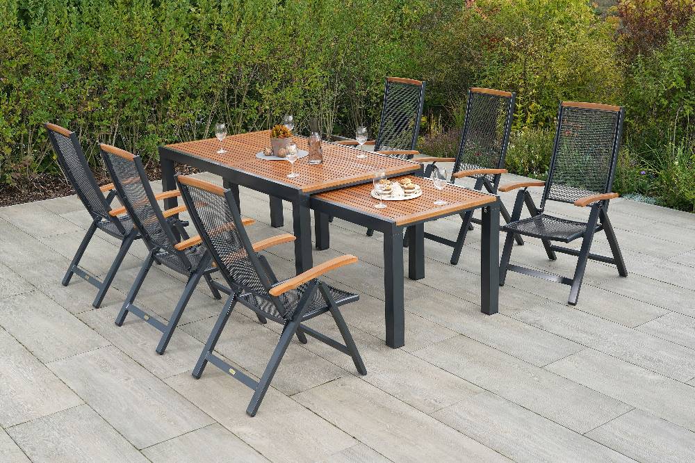 Merxx Tilos Set 7tlg. Flex-Ausziehtisch 180/300 x 100 cm Zeitlich begrenztes Angebot