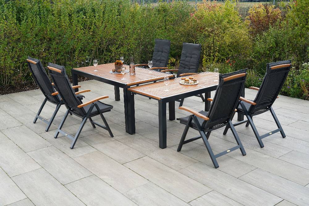 Merxx Tilos Set 13tlg. Flex-Ausziehtisch 180/300 x 100 cm Blitzangebot