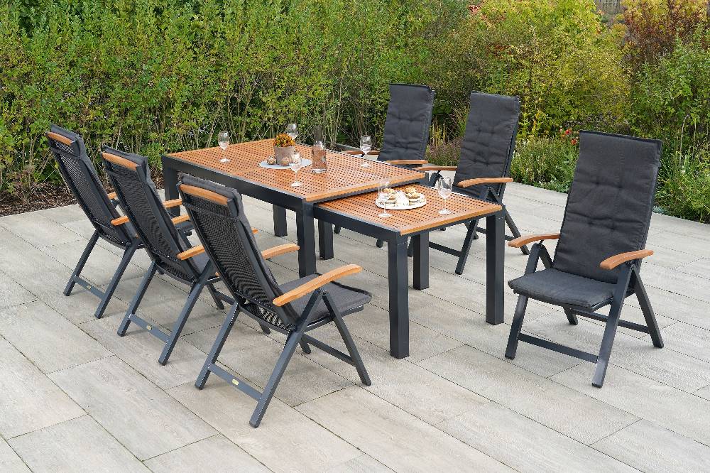 Merxx Tilos Set 13tlg. Flex-Ausziehtisch 180/300 x 100 cm Blitzangebot