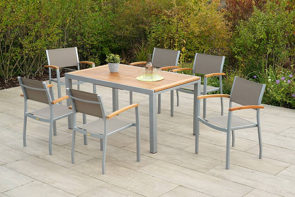 Merxx Naxos Set 7tlg. Ausziehtisch 150/200 x 90 cm Sonderangebote