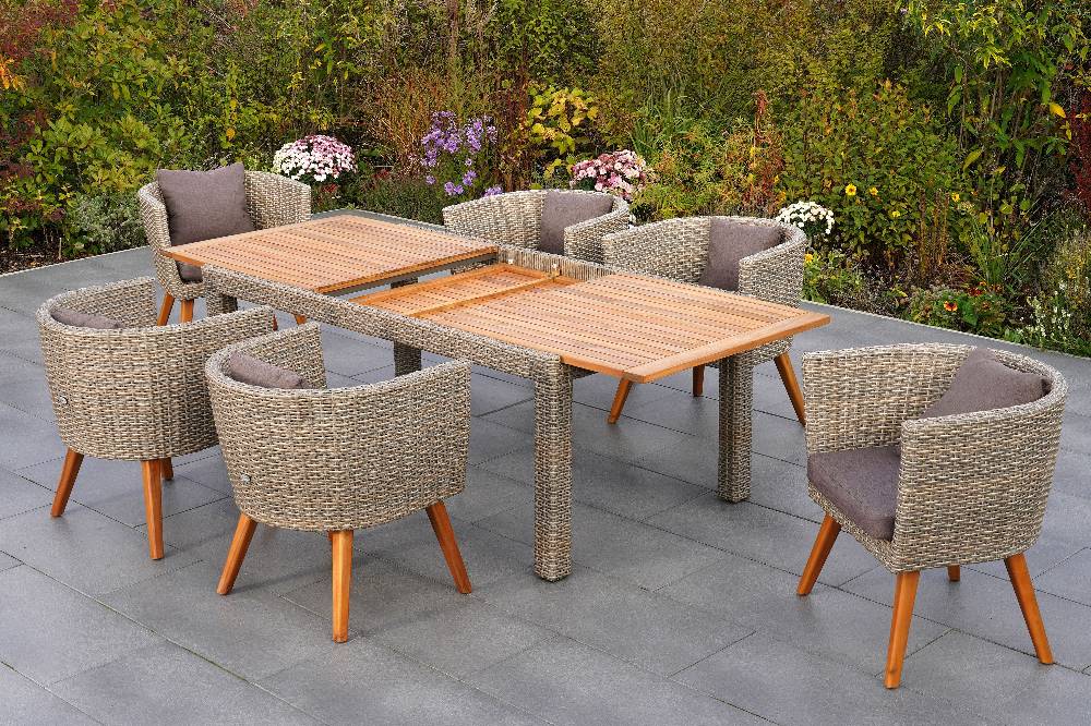 Merxx Imperia Set 7tlg. Ausziehtisch 180/240 x 100 cm Bis zu 60% Rabatt