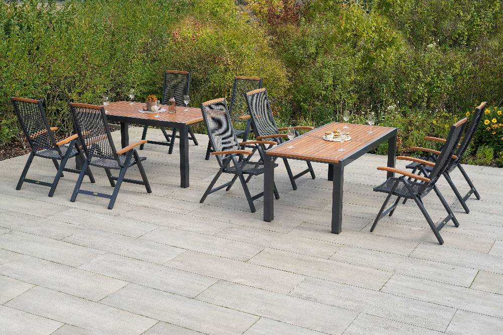 Merxx Tilos Set 9tlg. Flex-Ausziehtisch 180/300 x 100 cm Bis zu 65% Rabatt