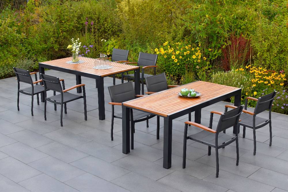 Merxx Paxos Set 9tlg. Flex-Ausziehtisch 180/300 x 100 cm Discount Store für neue Produkte