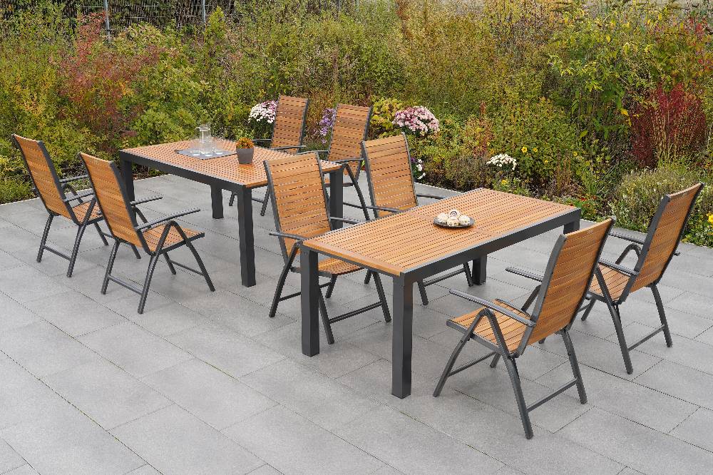 Merxx Santorin Set 9tlg. Flex-Ausziehtisch 180/300 x 100 cm Nur noch ein Tag übrig