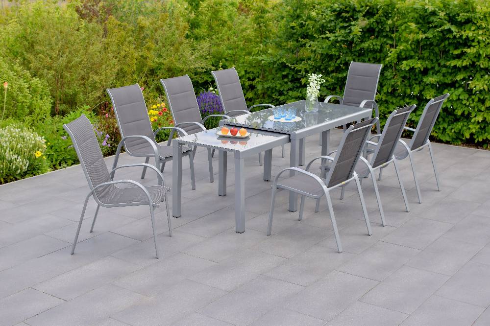 Merxx Amalfi di Lusso Set 9tlg. Flex-Ausziehtisch 160/320 x 78 cm Fabrikladen