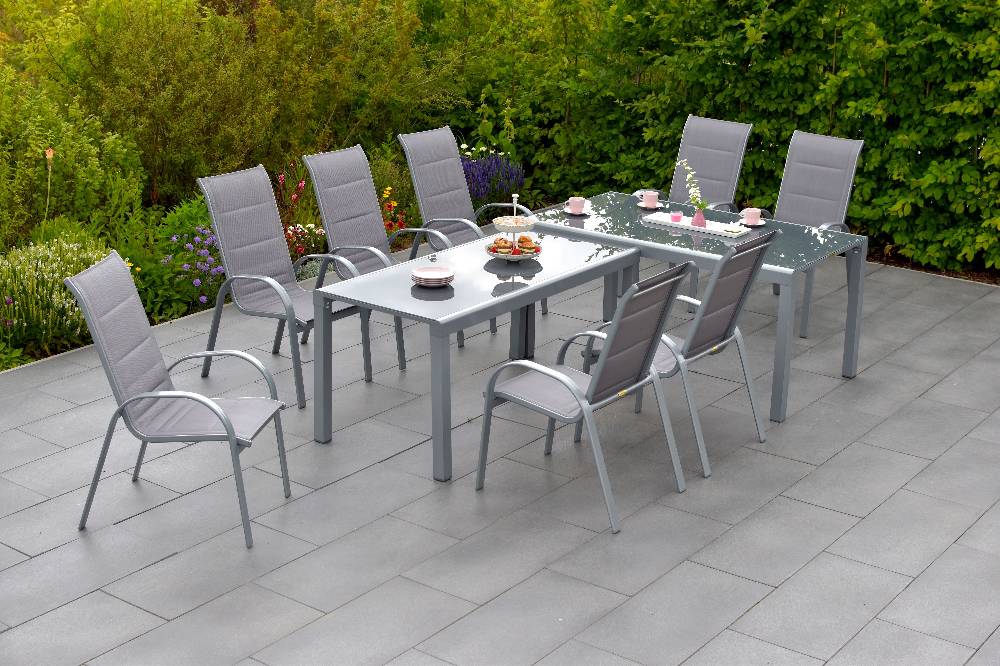 Merxx Amalfi di Lusso Set 9tlg. Flex-Ausziehtisch 160/320 x 78 cm Begrenzt auf 3 Tage
