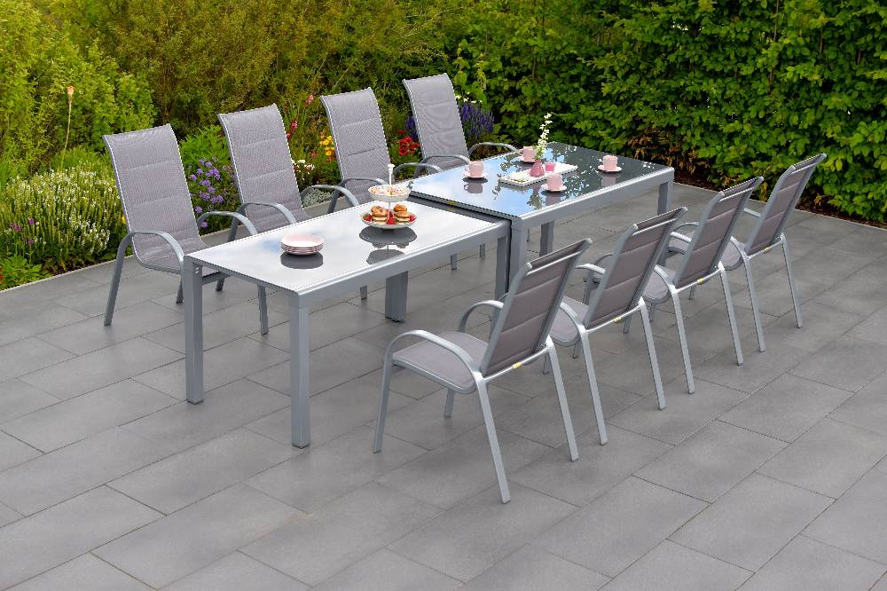 Merxx Amalfi di Lusso Set 9tlg. Flex-Ausziehtisch 160/320 x 78 cm Begrenzt auf 3 Tage