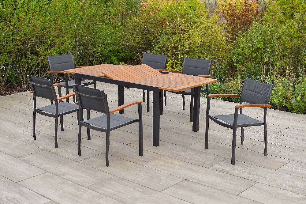 Merxx Paxos Set 7tlg. Ausziehtisch 150/200 x 90 cm 50% Rabatt für begrenzte Zeit